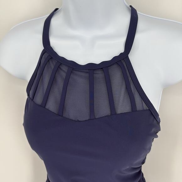 Cupshe Womens Navy Blue One Piece Swimsuit Mesh Details Size Medium - Picture 4 of 16
